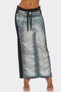 Fade Game Hybrid Denim Maxi Skirt