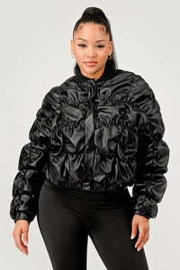 The Noir Ruched Bomber