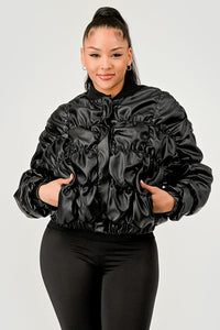 The Noir Ruched Bomber