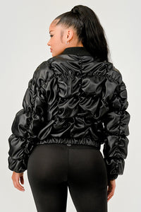 The Noir Ruched Bomber
