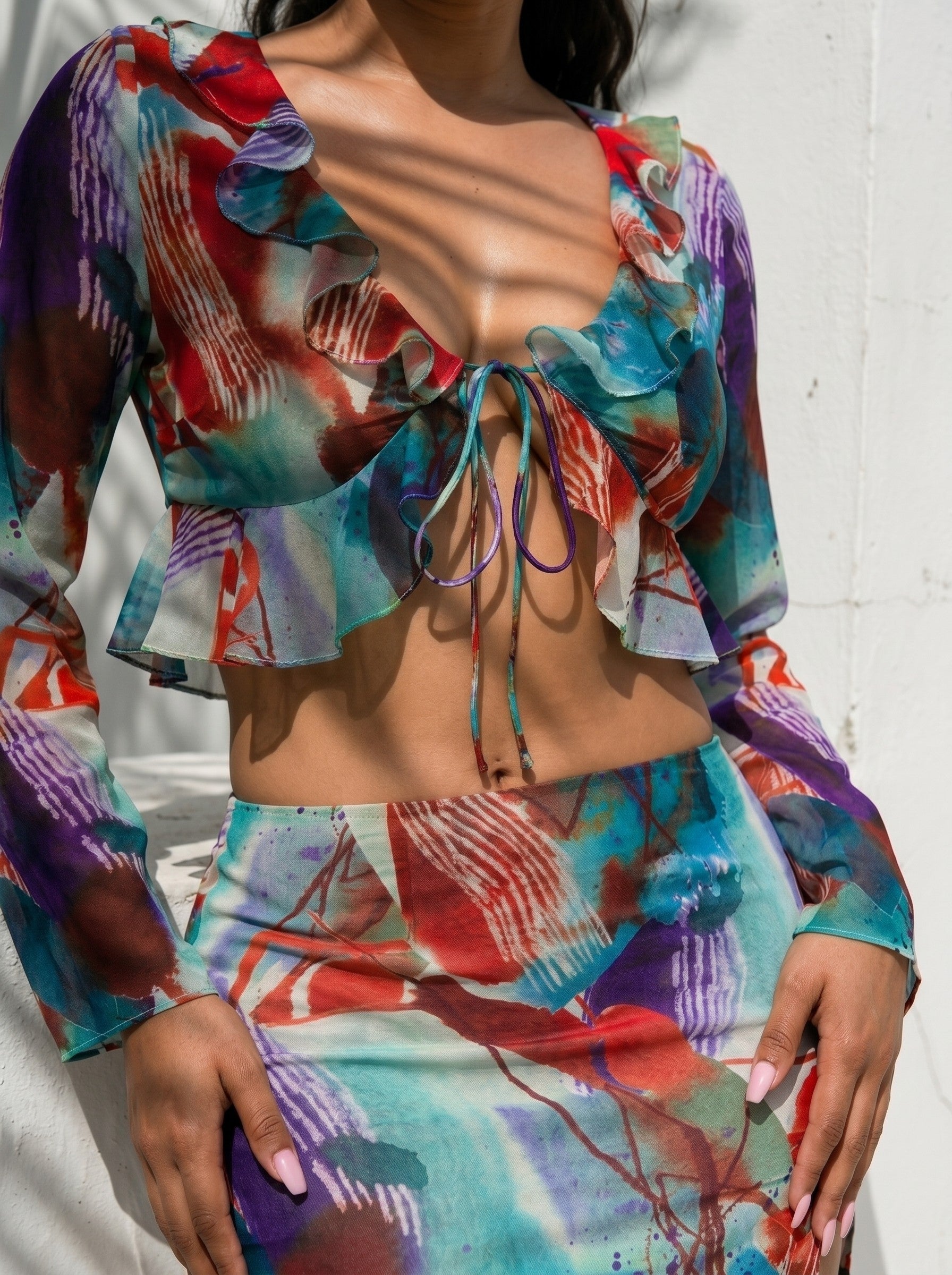 SALE Color pallet ruffle lightweight two pcs set