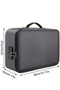 Dark Grey Large Capacity Certificate File Storage Bag