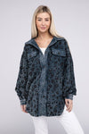 Vintage Washed Leopard Corduroy Buttoned Jacket
