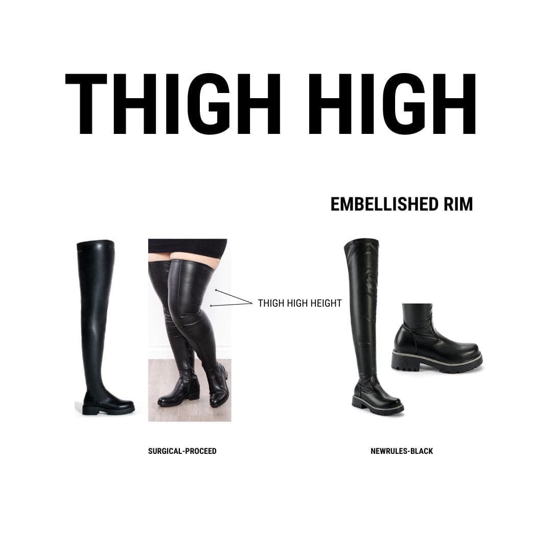 The AZALEA WANG Surgical Flatform Boot With 4 Way Stretch In The AZALEA WANG Surgical Flatform Boot With 4 Way Stretch In
