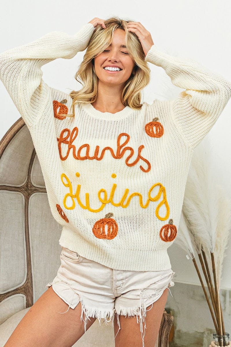 Thanksgiving Letter Sweater