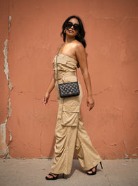 Athina safari multi pocket belted jumpsuit