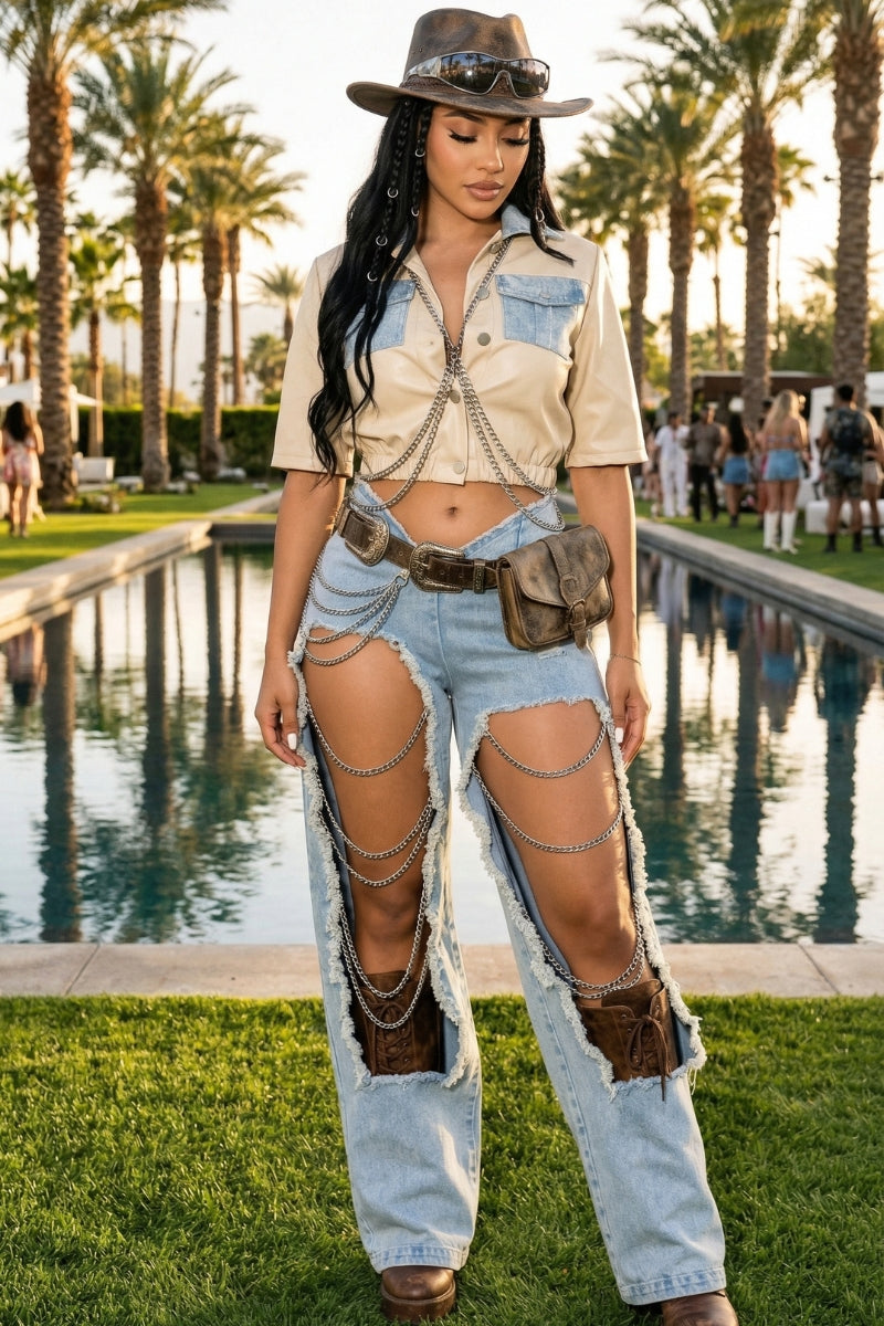 Cochella Reinvented Classic Two-Piece Denim Ensemble