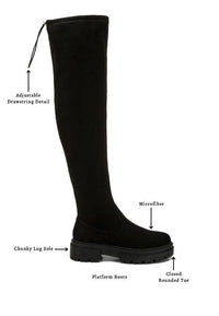 Babette Drawstring Detail Knee High Boots