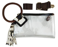 Stadium See Through Clear Cuff Handle Tassel Clutch