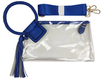 Stadium See Through Clear Cuff Handle Tassel Clutch