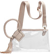 Stadium See Through Clear Cuff Handle Tassel Clutch