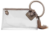 Stadium See Through Clear Cuff Handle Tassel Clutch
