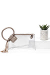 Stadium See Through Clear Cuff Handle Tassel Clutch