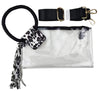 Stadium See Through Clear Cuff Handle Tassel Clutch