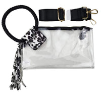 Stadium See Through Clear Cuff Handle Tassel Clutch