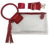 Stadium See Through Clear Cuff Handle Tassel Clutch