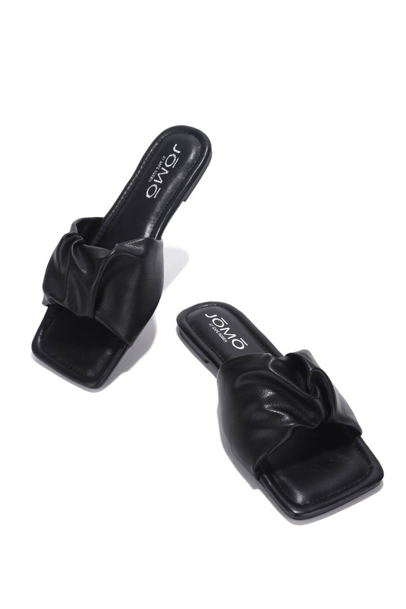 RANGOON I DON'T WANT NO SCRUBS FLAT SANDALS- BLACK - LURE- Yorktown Mall