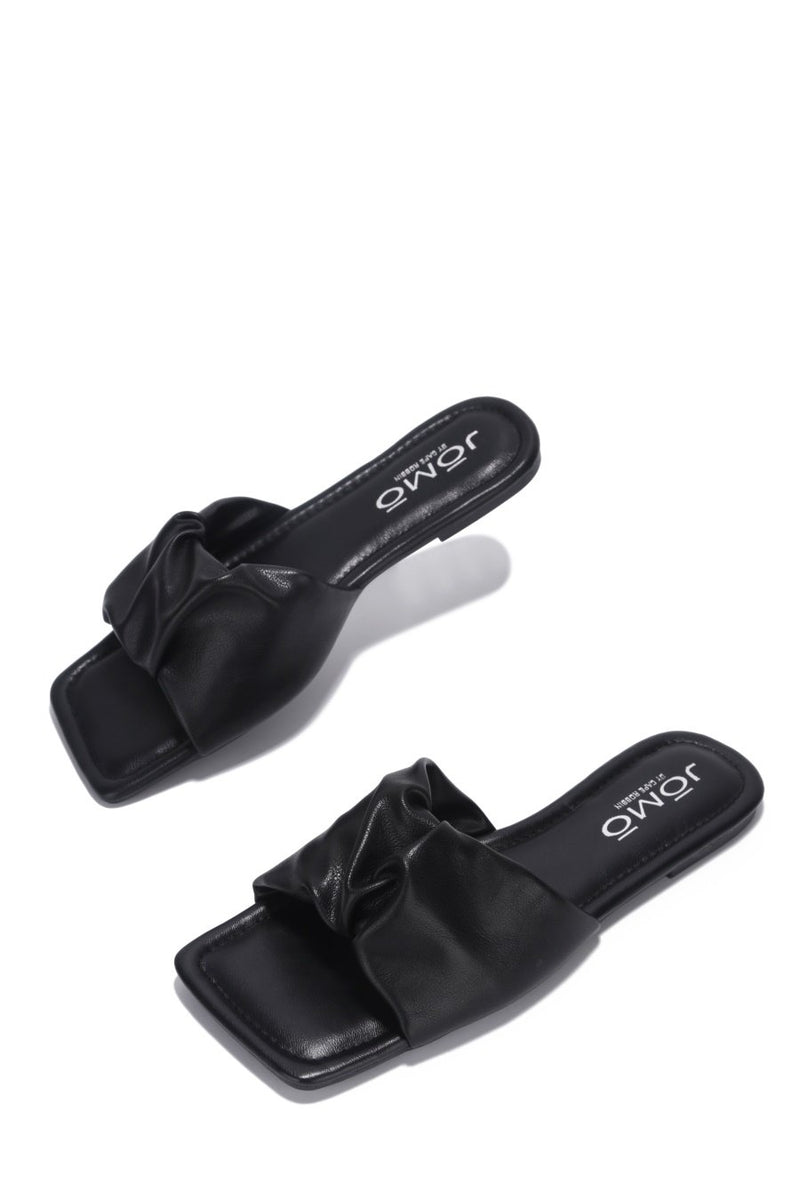 RANGOON I DON'T WANT NO SCRUBS FLAT SANDALS- BLACK - LURE- Yorktown Mall