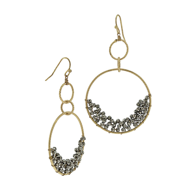 double fishing hook jewlery Diamond Cut Double Circles Open Filled Fish Hook Earring Mint