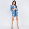 Distressed All Over Denim Jackets - LURE Boutique