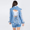 Distressed All Over Denim Jackets - LURE Boutique