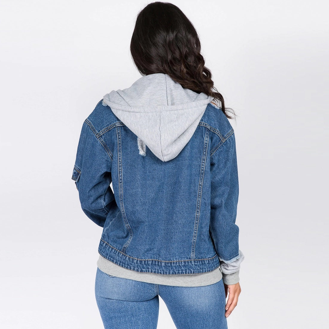 Oversized Denim Jacket w Hoodie