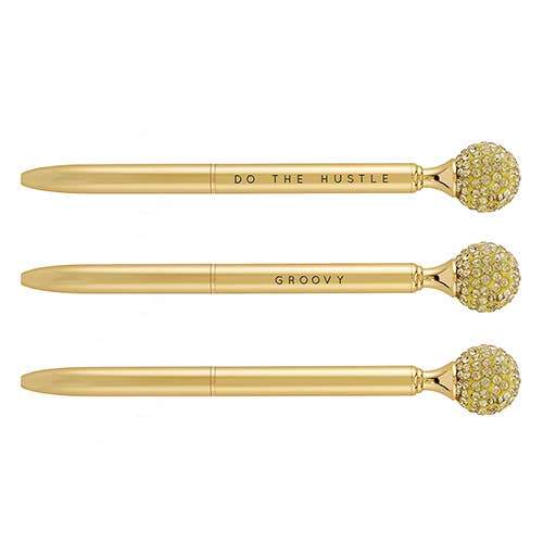 Gold Crystal Encrusted Ball Pen - LURE Boutique