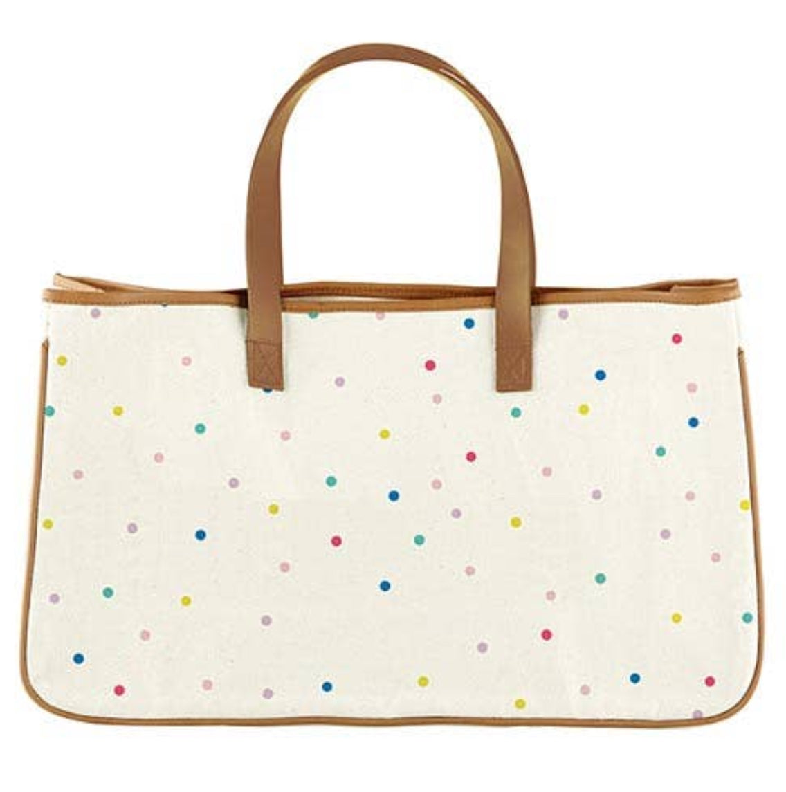 Polka colored canvas tote - LURE Boutique