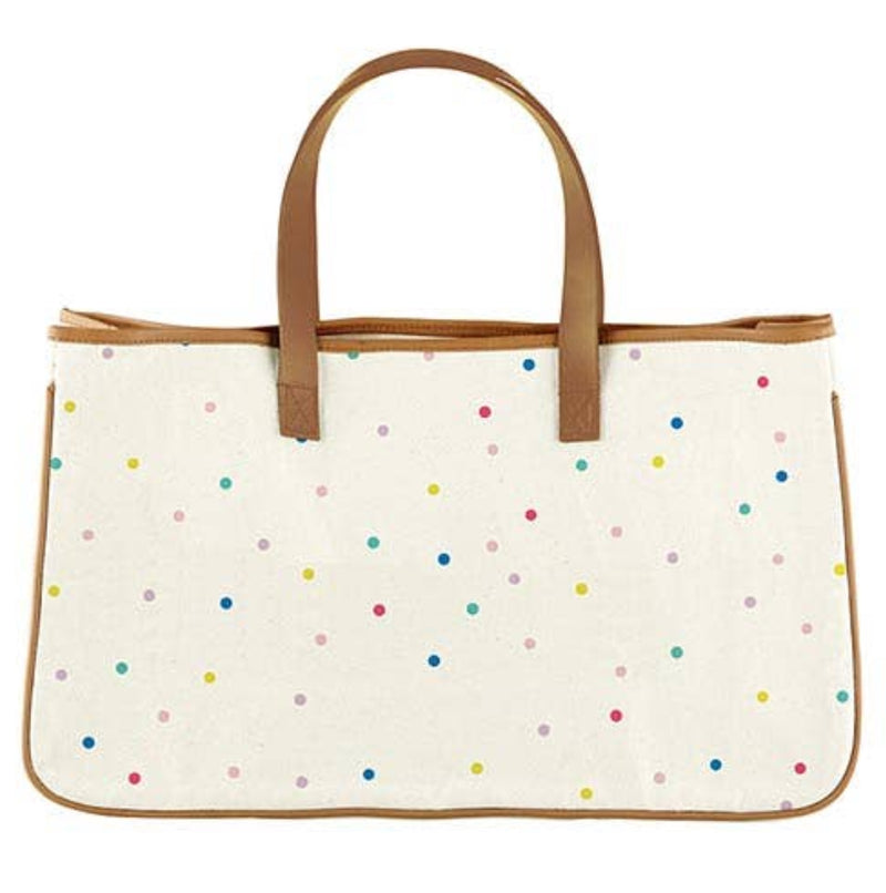 Polka colored canvas tote - LURE Boutique