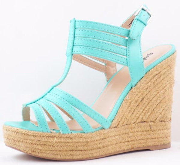 Charlotte Hampton Wedges Mint - LURE Boutique