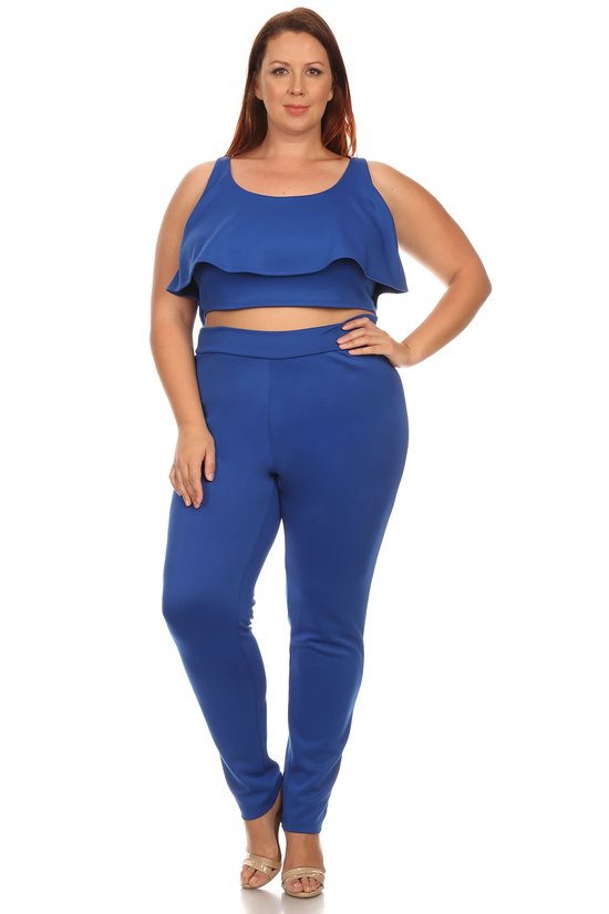 Sleeveless Crop Top With Fitted Pants - LURE Boutique