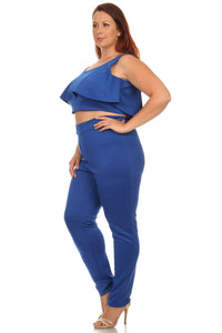 Sleeveless Crop Top With Fitted Pants - LURE Boutique