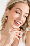 Pearl ring and heart shape pearl earring set
