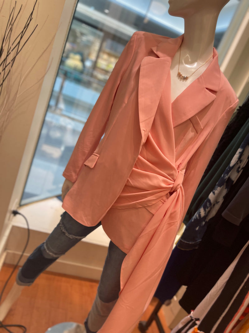 High Fashion Twisted Sash Blazer | Outerwear