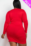 Plus Size Ruched Front Body Dress - LURE Boutique