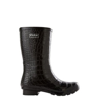 WOMEN'S RAIN BOOTS EMMA MID BLACK CROC EMBOSS WOMEN'S RAIN BOOTS - LURE Boutique