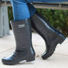 WOMEN'S RAIN BOOTS EMMA MID BLACK CROC EMBOSS WOMEN'S RAIN BOOTS - LURE Boutique